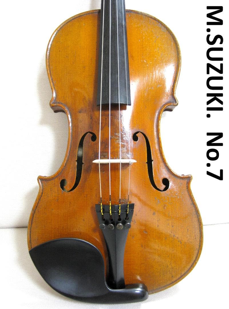 【初期ラベル】 鈴木政吉 M.SUZUKI. No.7 バイオリン 4/4