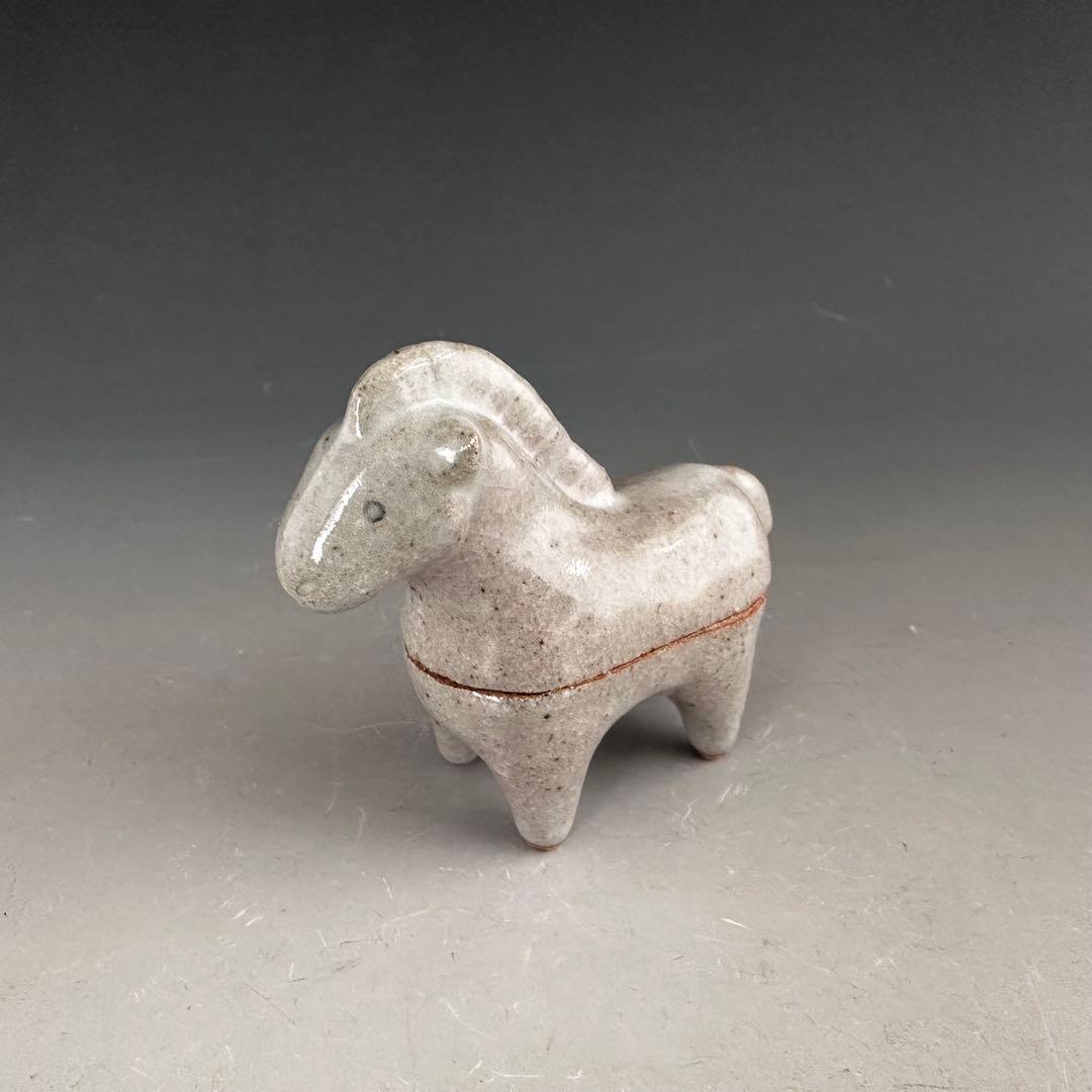 茶道具　干支　午年　馬　香合　松尾潤　共箱　施釉　初釜　炭点前　正月