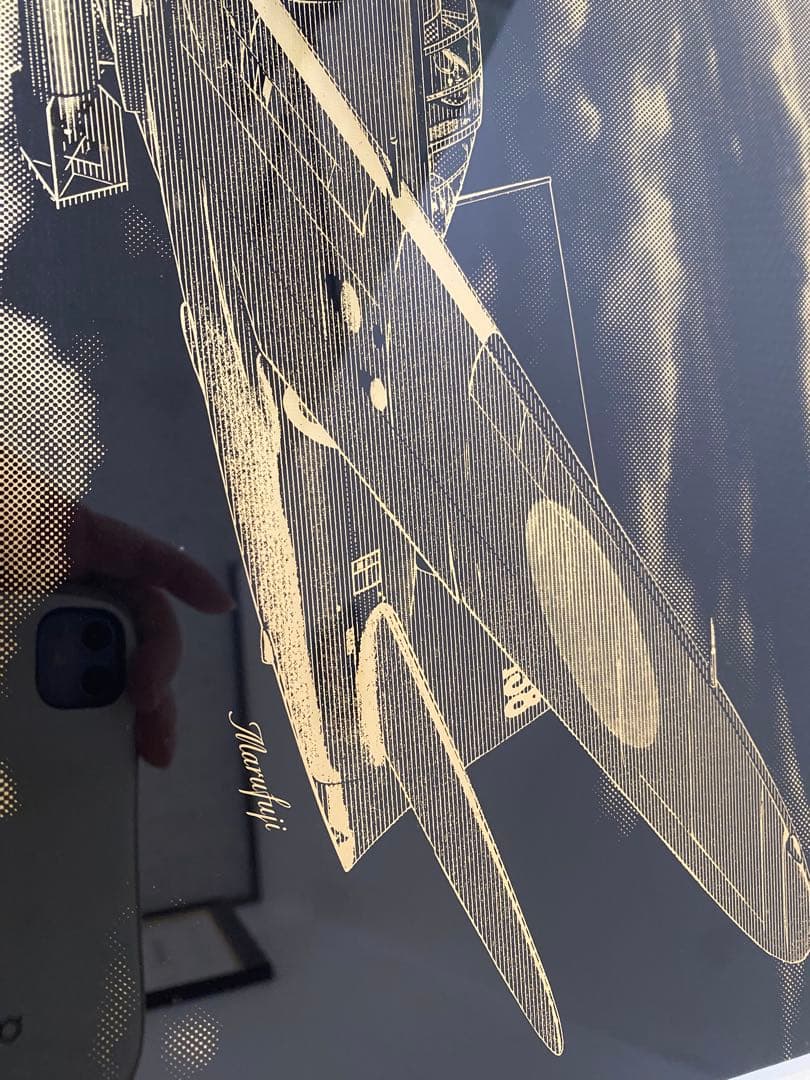 零式艦上戦闘機 アートプリント 金色フレーム