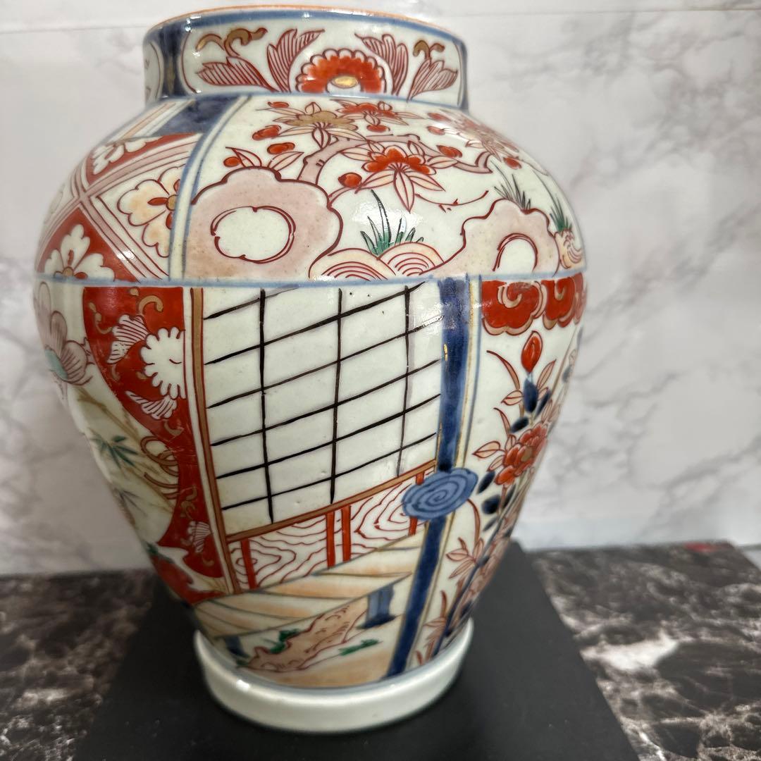 江戸時代、元禄、染錦、沈香壺。箱付き、