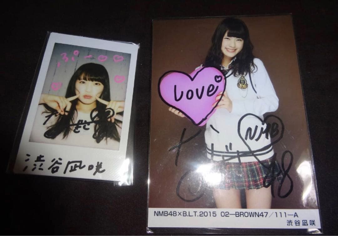 NMB48 渋谷凪咲　直筆サイン入り生写真　直筆サイン入りチェキ　776