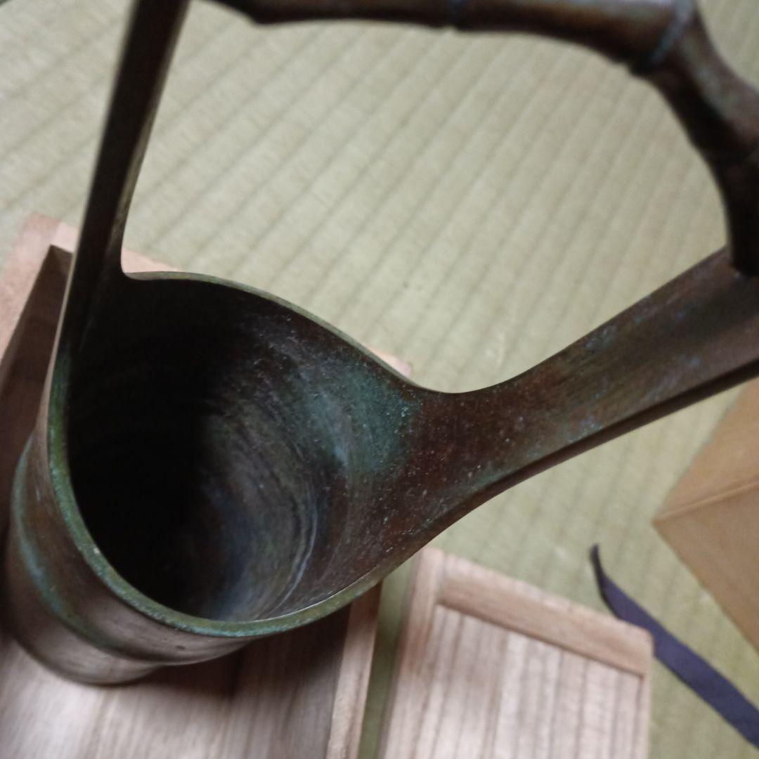 青銅花瓶 手持ち式 木箱付き