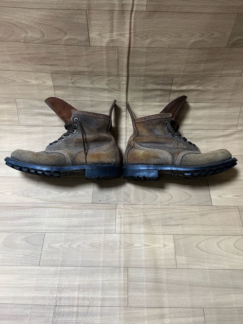 フランス軍コンバットブーツ 2バックルブーツカットオフ 40 ブラウン スエード