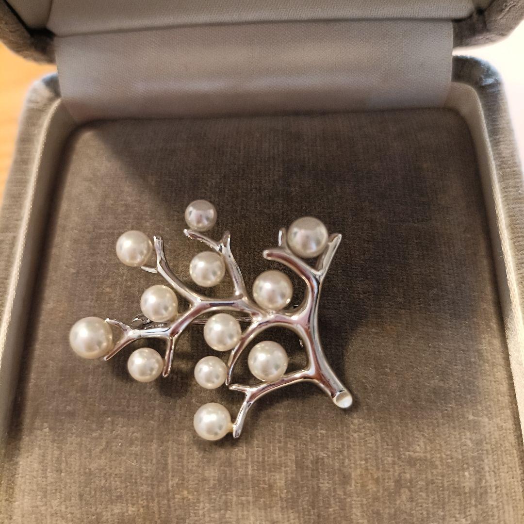 ミキモト 幸福の木 シルバー ブローチ 箱付き