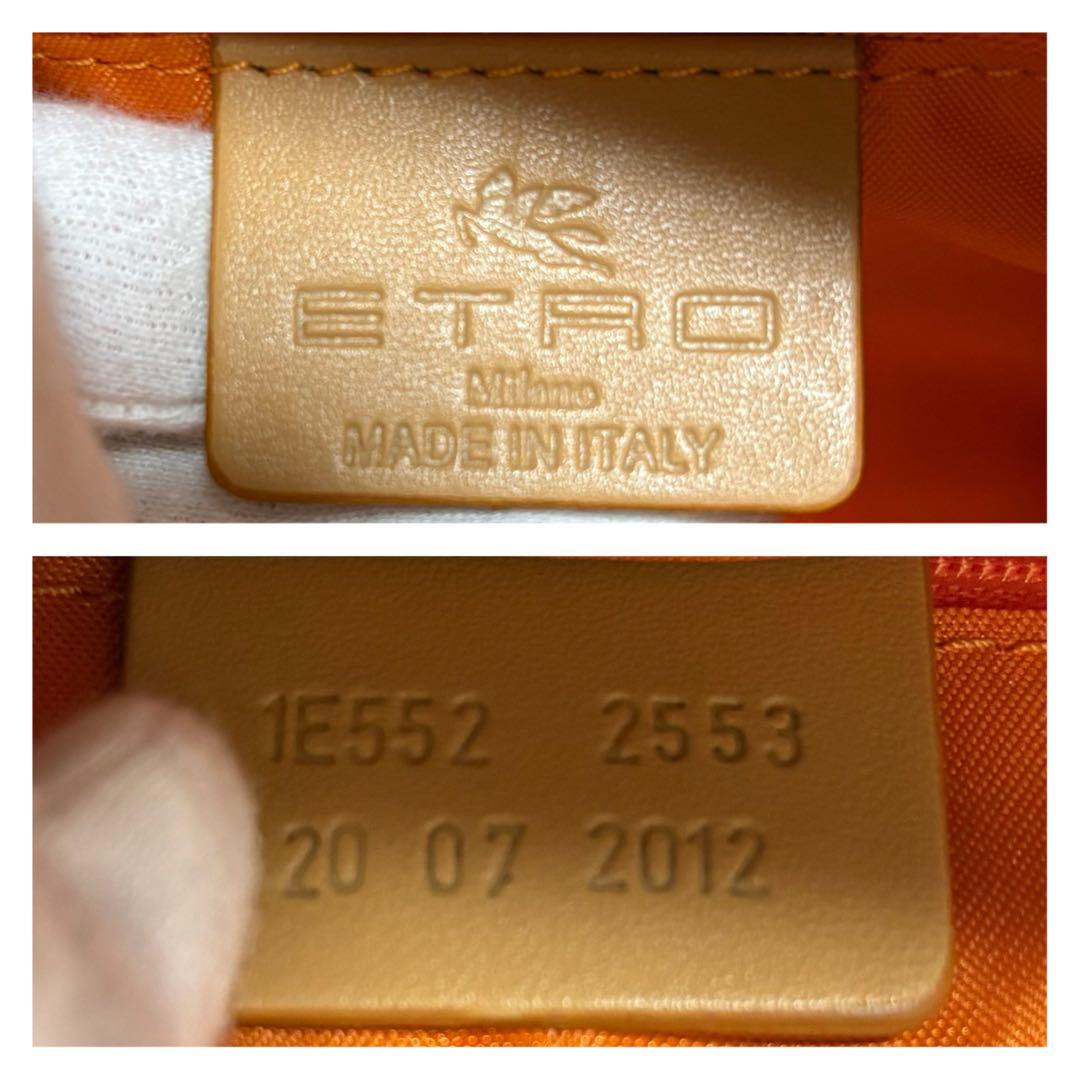 美品 エトロ ショルダーバッグ アクセサリーポーチ　ペイズリー柄 PVC レザー