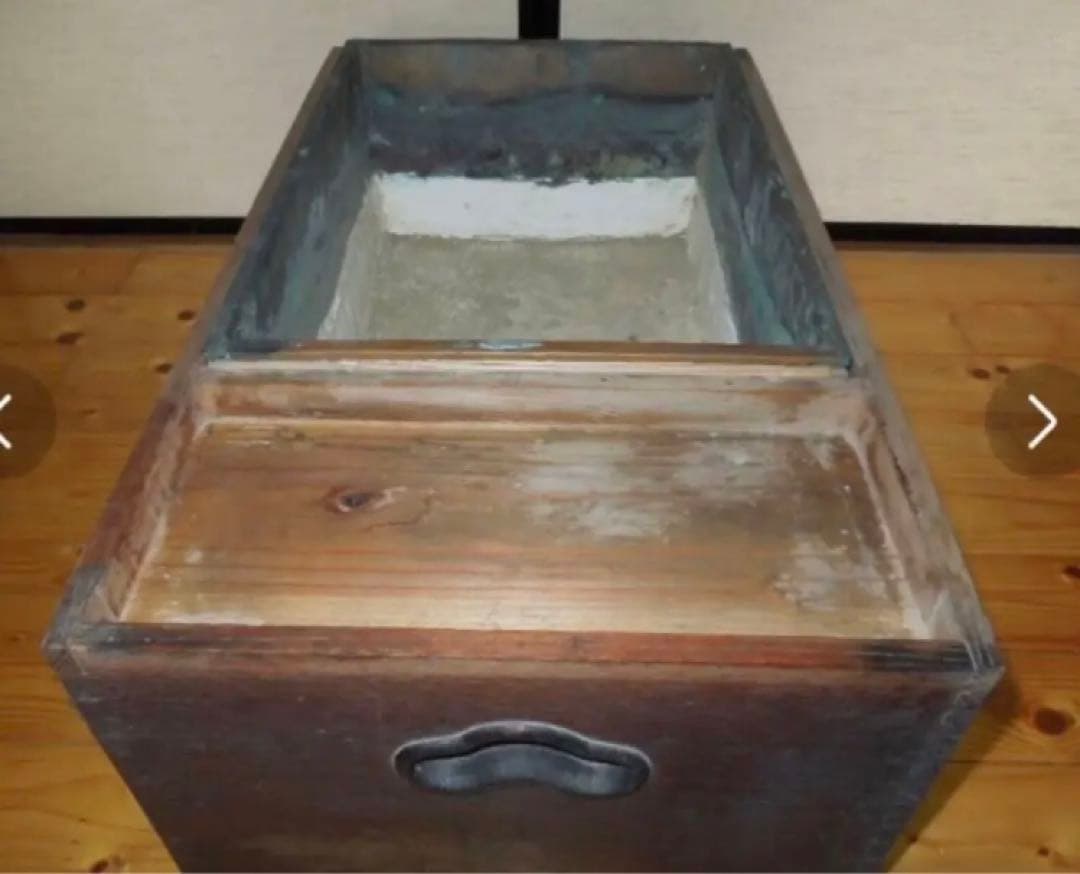 長火鉢 大 引出付 手焙り アンティーク レトロ