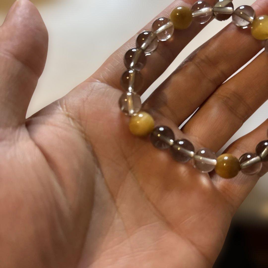 スモーキークオーツとゴールドタイガーアイと水晶！ズーンとくる！