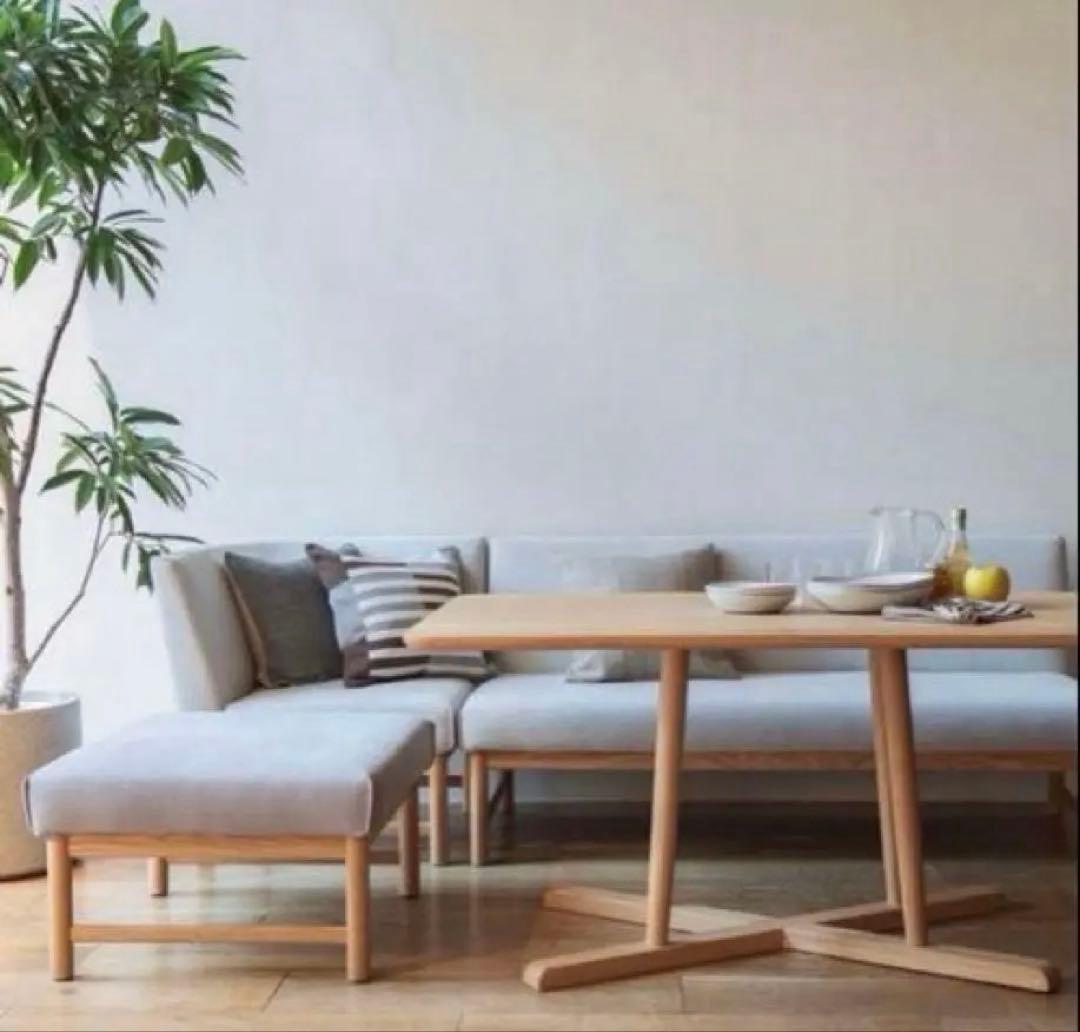 【専用④】ACTUSのダイニングテーブルソファ4点セット:オットマン