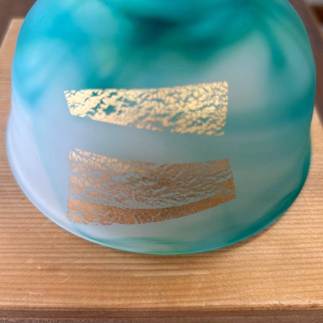 作家　ガラス作家　抹茶椀　茶道　金箔　マーブル模様　ヴァイオリン香合