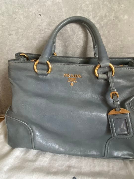 【売り切り価格】【ヴィンテージ】PRADA プラダ　トートバッグ　ブルー