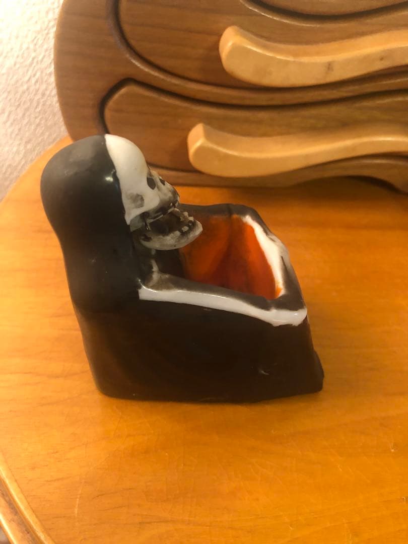 ビンテージ　髑髏　骸骨　スカル　死神　灰皿　レトロ　grim reaper