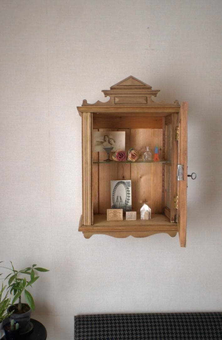 フランスアンティーク　飾り棚　キャビネット　ガラスケース