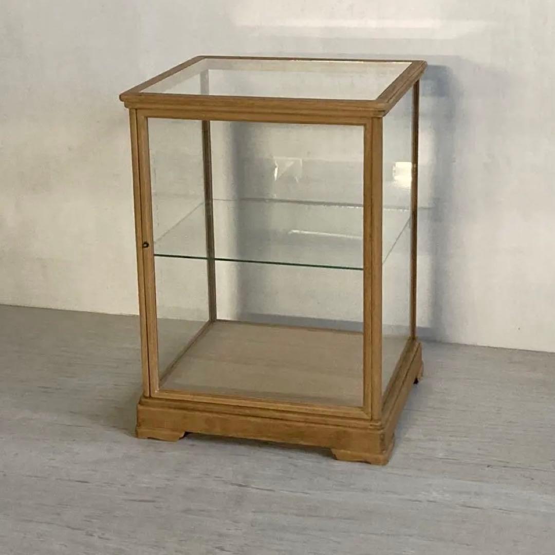 古い木製 ガラスケース 2段 ショーケース 展示ケース 店舗什器