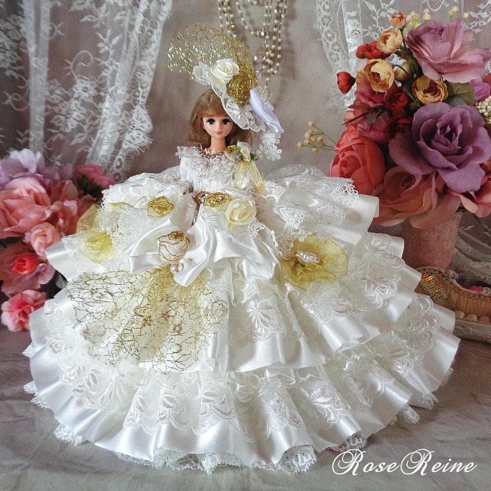 XmasSale アンネローゼ王妃 艶めくパールホワイトの豪華プリンセスドレス