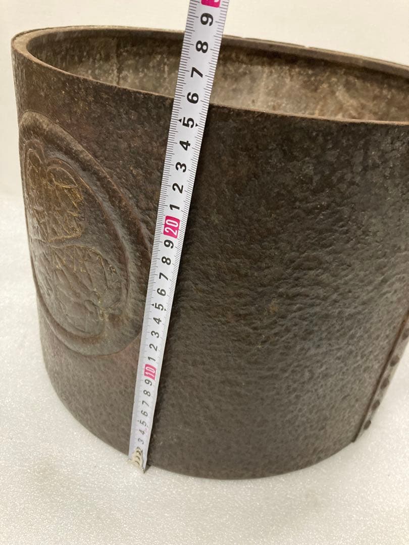 K)希少　時代物　レトロ　金塗り　火鉢　炭盆　鉄製　金属工芸　骨董品　古美術