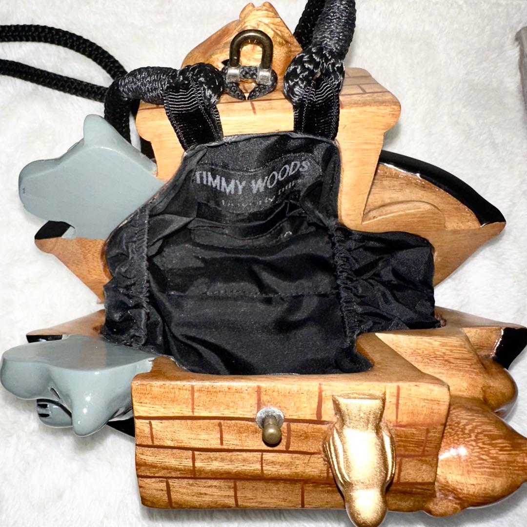 【希少】TIMMY WOODS ショルダーバッグ 木彫り 動物 インテリア小物