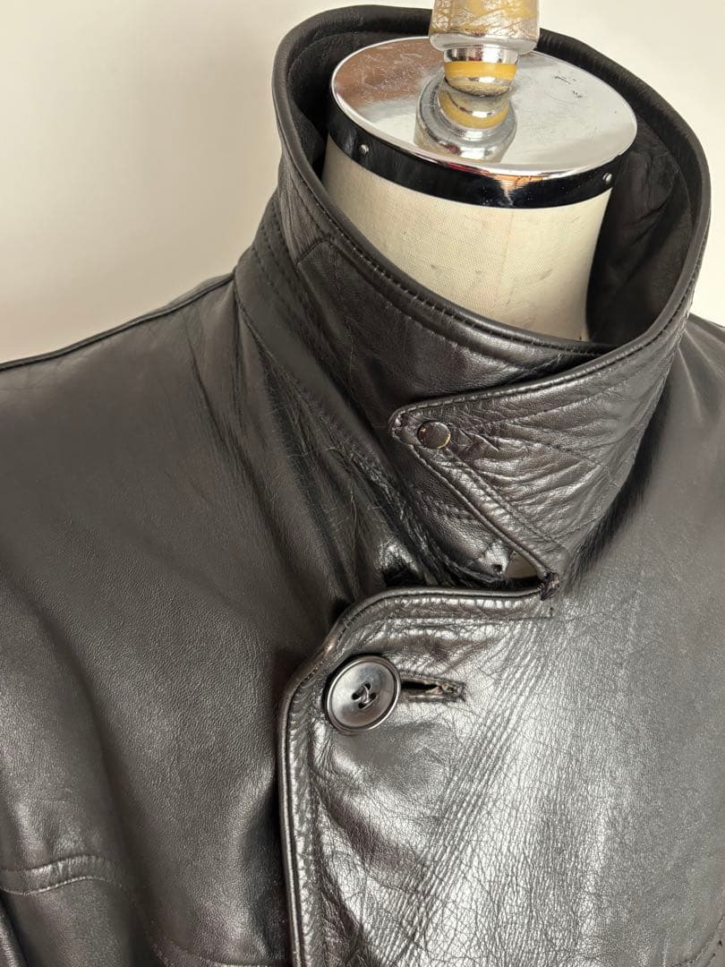 コルビジェジャケット　50〜60Sレザー ダブルブレスト　ユーロビンテージ　黒