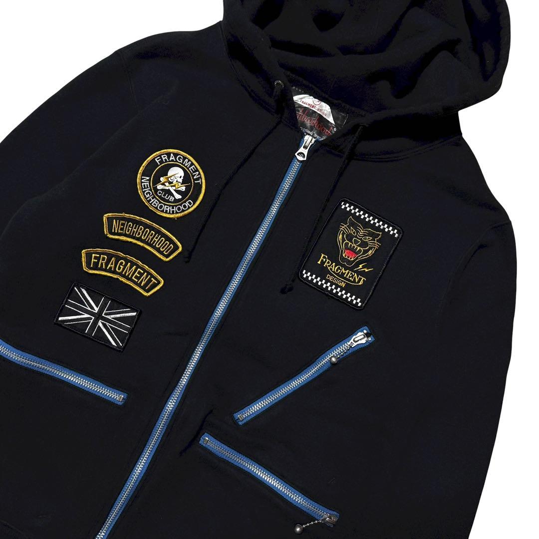 希少 NEIGHBORHOOD × fragment ジップ パーカー 黒 M