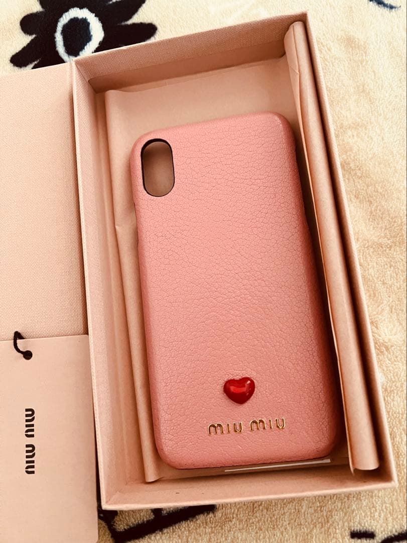 正規　MIUMIU miumiuiPhoneX XSカバー 色 ピンク