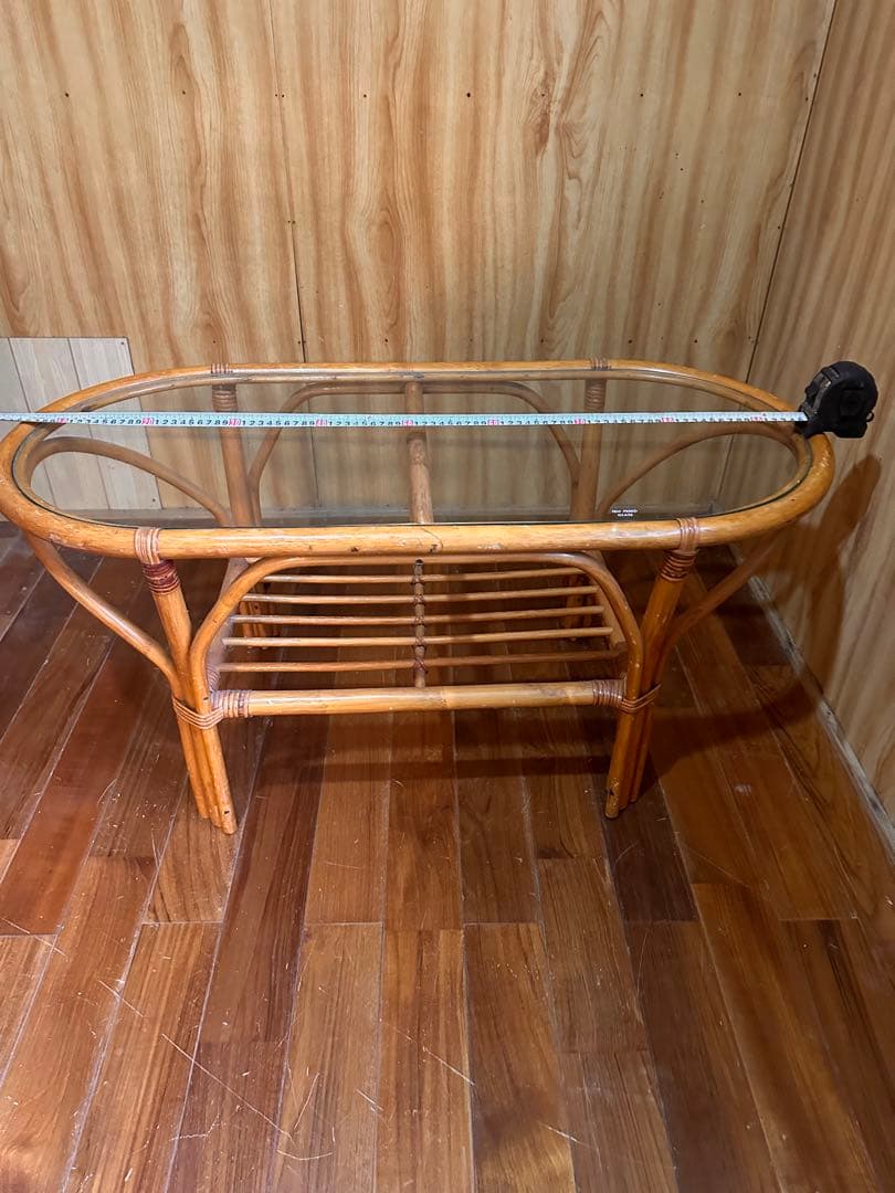 【送料込み】レトロテーブル ラタンテーブル 販売　ビンテージ　アンティーク