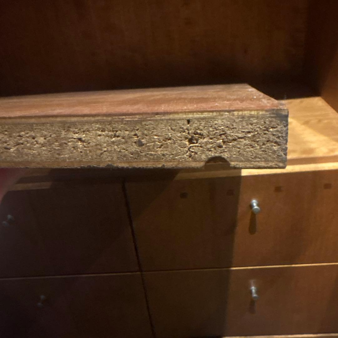 【海陸】ブラウン木製ガラス扉キャビネット