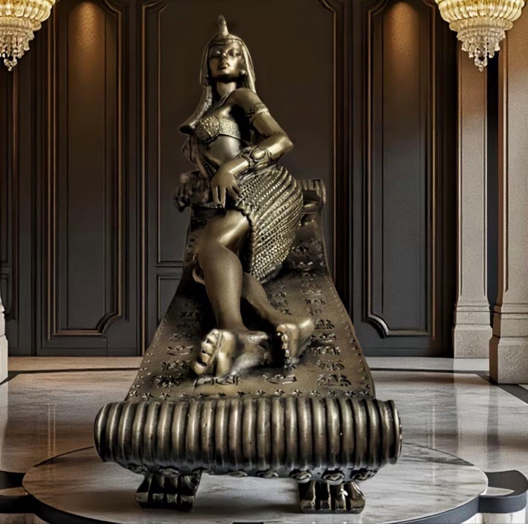 クレオパトラ像 ブロンズ調 エジプト女王 彫刻 オブジェ