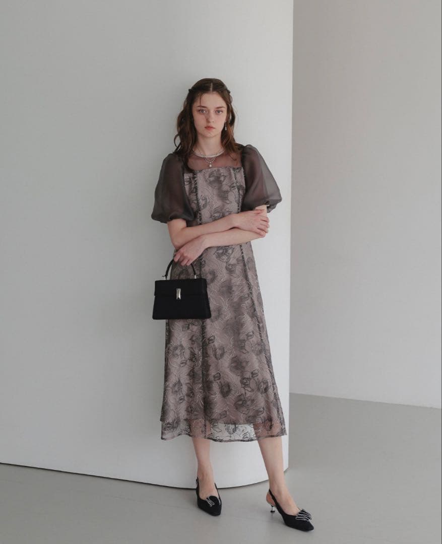 【Dorry Doll】ニュアンスフラワーレースドレス