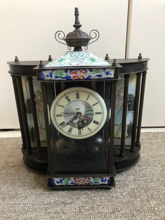 古い銅製  置き時計  アンティーク