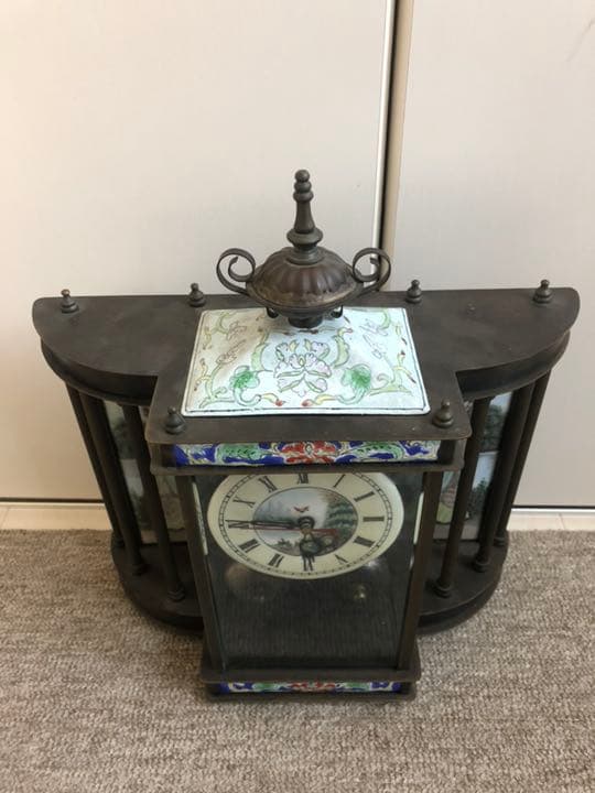 古い銅製  置き時計  アンティーク