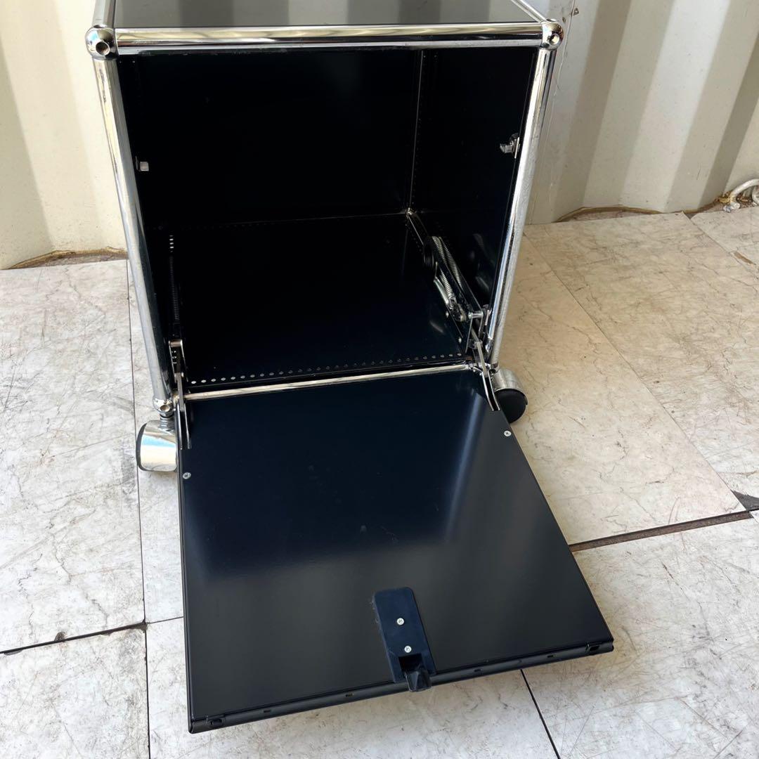 取付無料！USMハラー 1列1段 ブラックモダンワゴン 小さめキャビネット✨