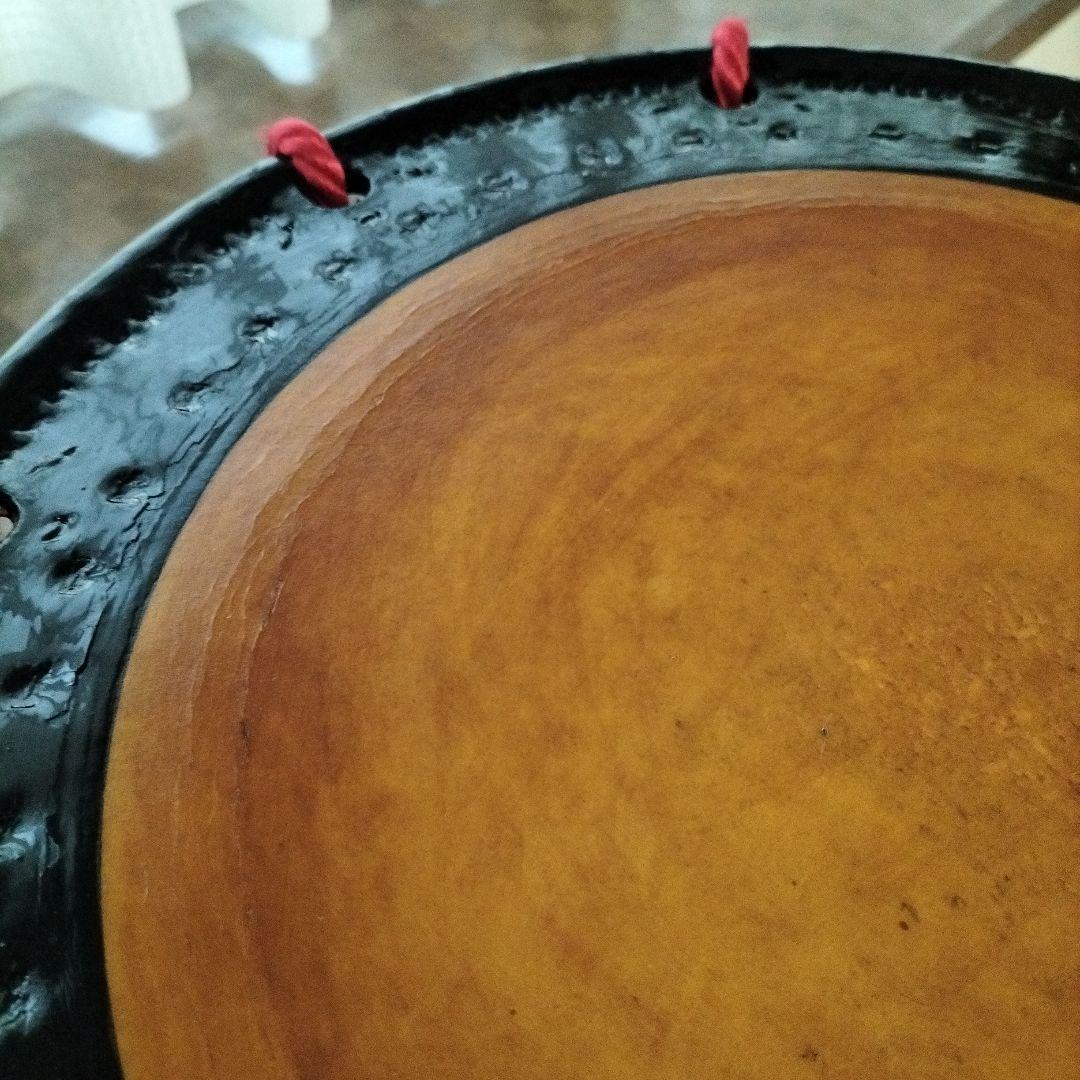 担ぎ太鼓1.2尺　締太鼓　和太鼓 　天然皮革　ストラップ付き　中古品⑫