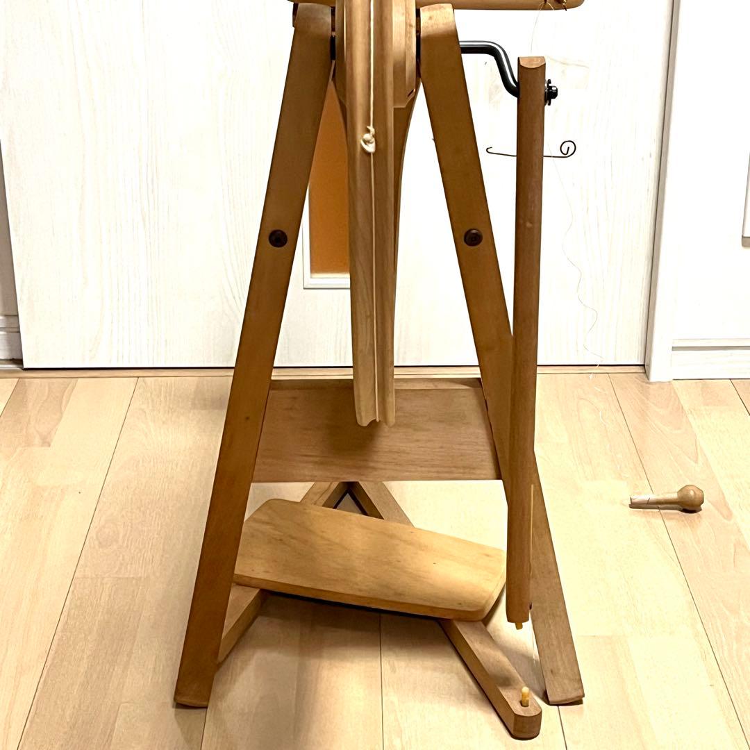 アシュフォード 木製糸車　糸巻　糸紡ぎ機　糸紡ぎ車　手紡ぎ機　紡毛機　羊毛　白木