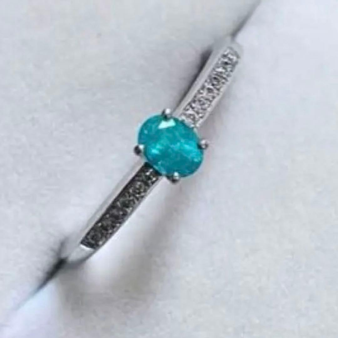 ブラジル産　パライバトルマリン　ダイヤモンド　リング　銀座ベルエトワール