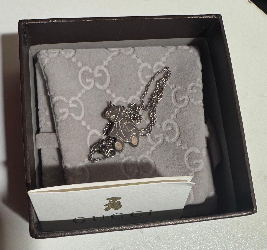 GUCCI クマモチーフ シルバーネックレス