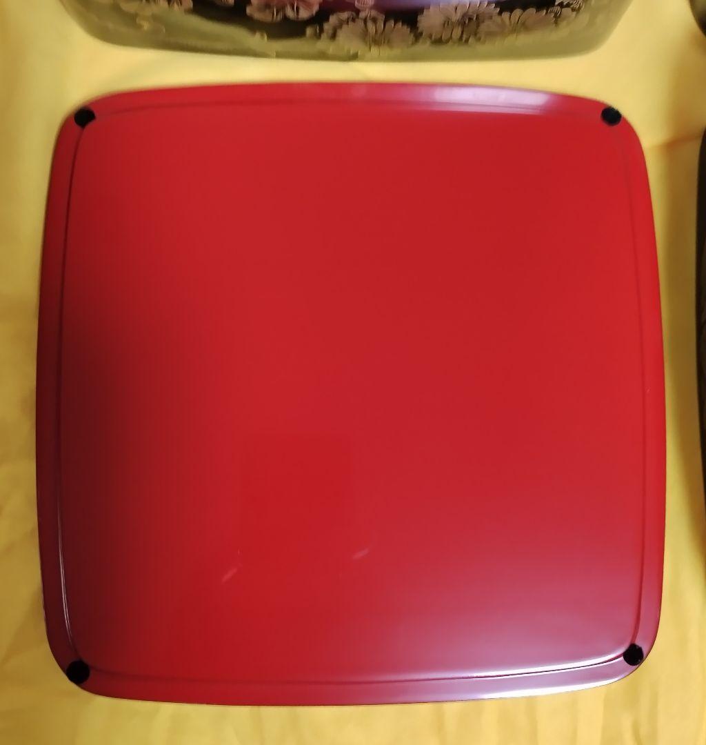 輪島塗　四君子沈金　胴張　三段重