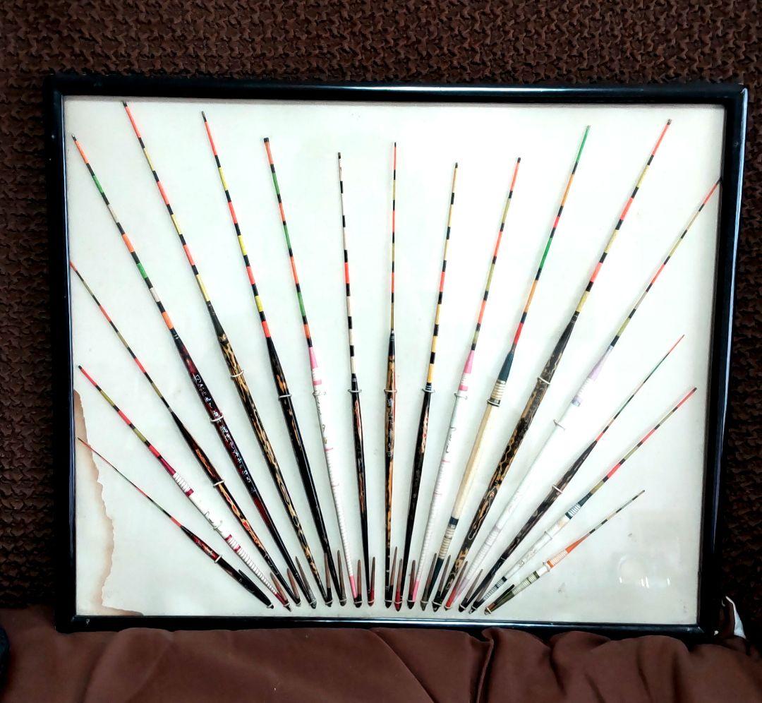 飾り額(へら浮子)額縁(へら浮子についての 説明文付き)