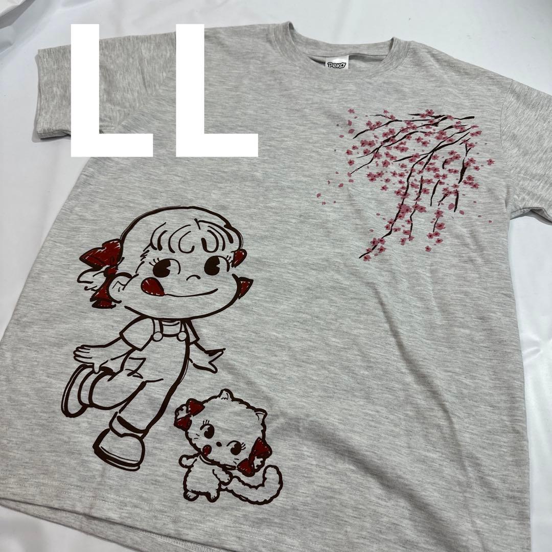 新品未使用　タグ付き　ペコちゃん　Tシャツ 和柄　さくら　LLサイズ