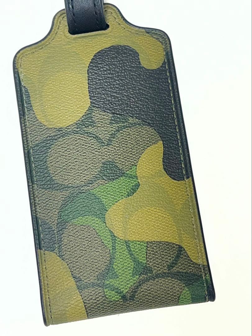 COACH コーチ シグネチャー ラゲッジタグ ネームタグ グリーンマルチ