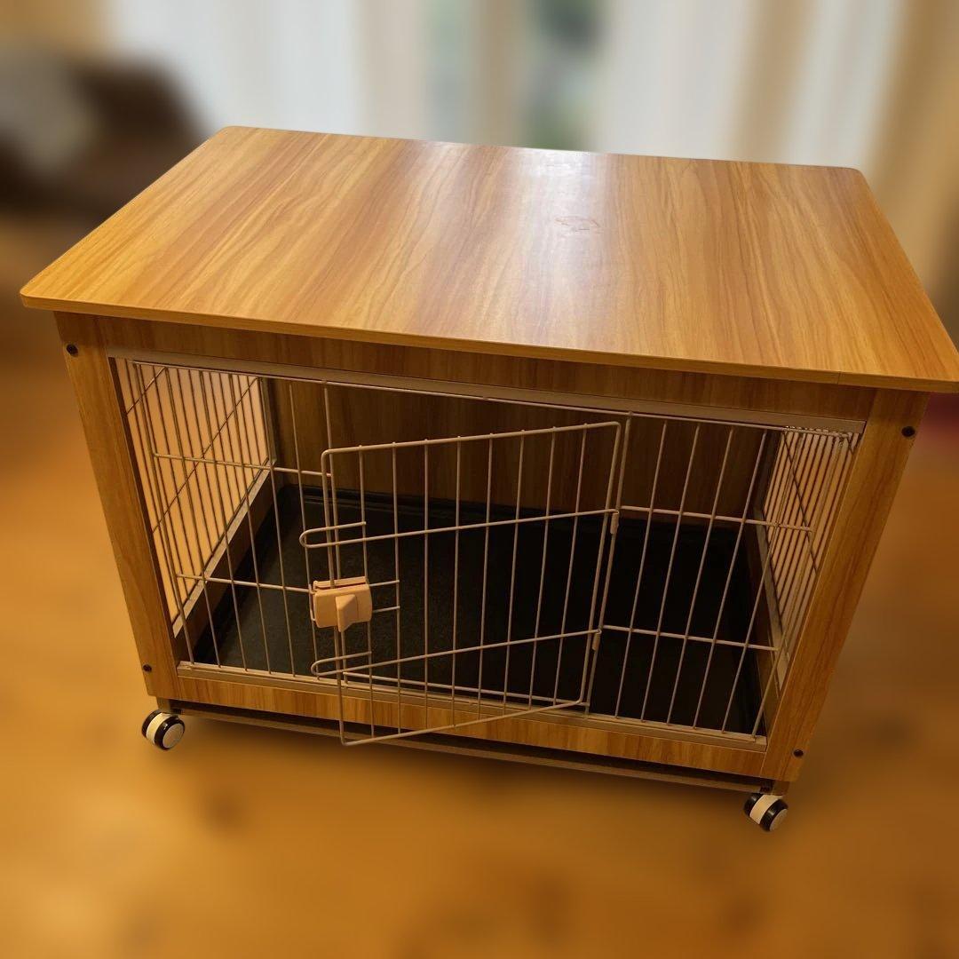テーブル型犬用ケージ キャスター付き