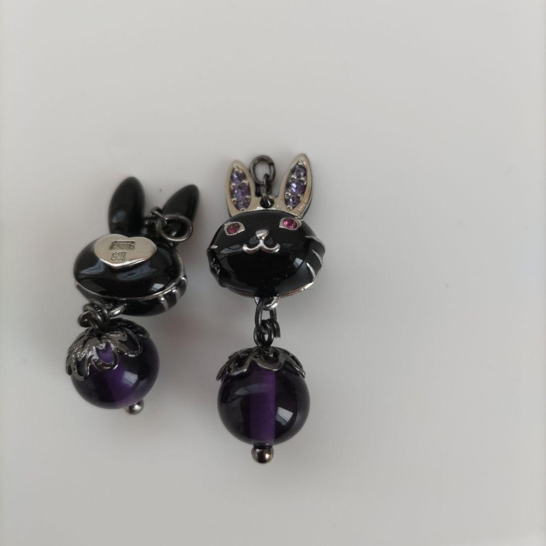 u*a様 アナスイ／両耳／ピアス／ウサギ／黒／動物／ハート／