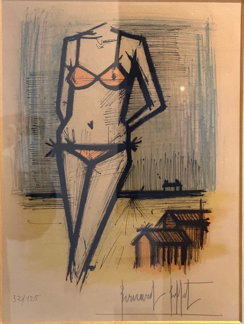 ベルナール・ビュッフェ サイン入り 限定版画 32/125 額装