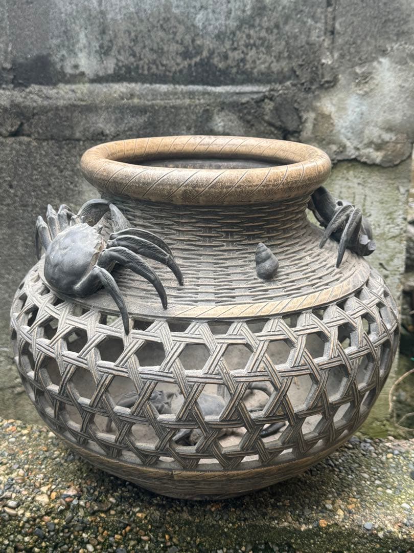 ‼️最後の値段‼️激安します‼️4/16①‼️唐物買取‼️名前有り‼️白泥製の透かしの花瓶‼️