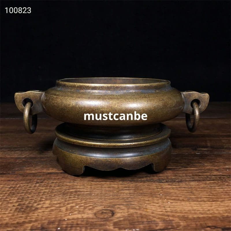銅器 鬲(れきれき)式套炉 宣徳炉 茶道焚香炉 香道具 装飾品 工芸品 置物
