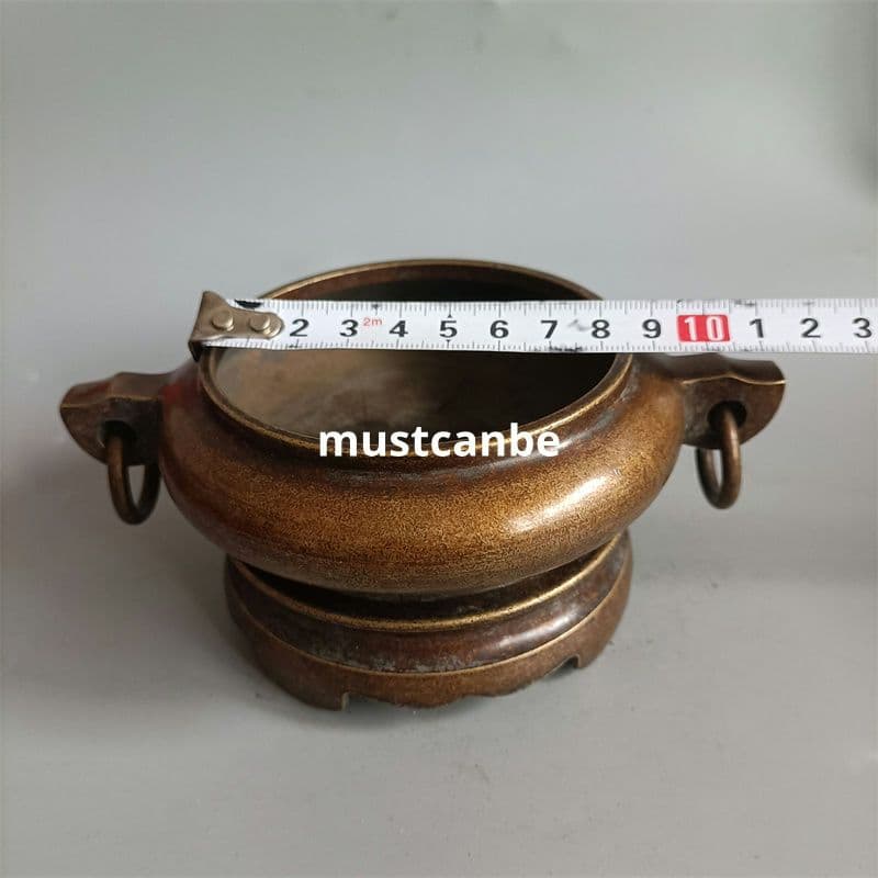 銅器 鬲(れきれき)式套炉 宣徳炉 茶道焚香炉 香道具 装飾品 工芸品 置物