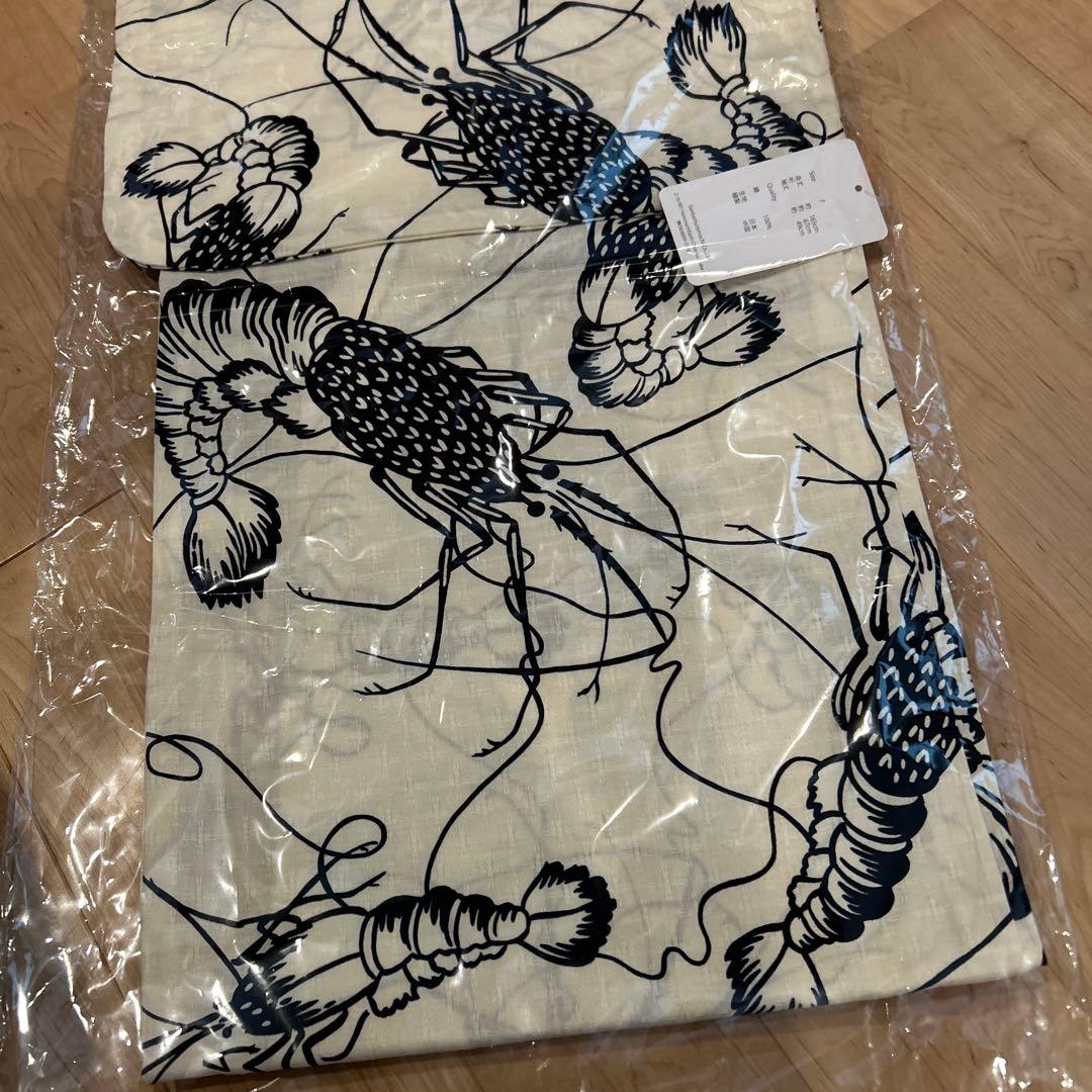 ニコアンティークオリジナル　国内染色 古典柄レトロ　伊勢海老　浴衣　花火大会