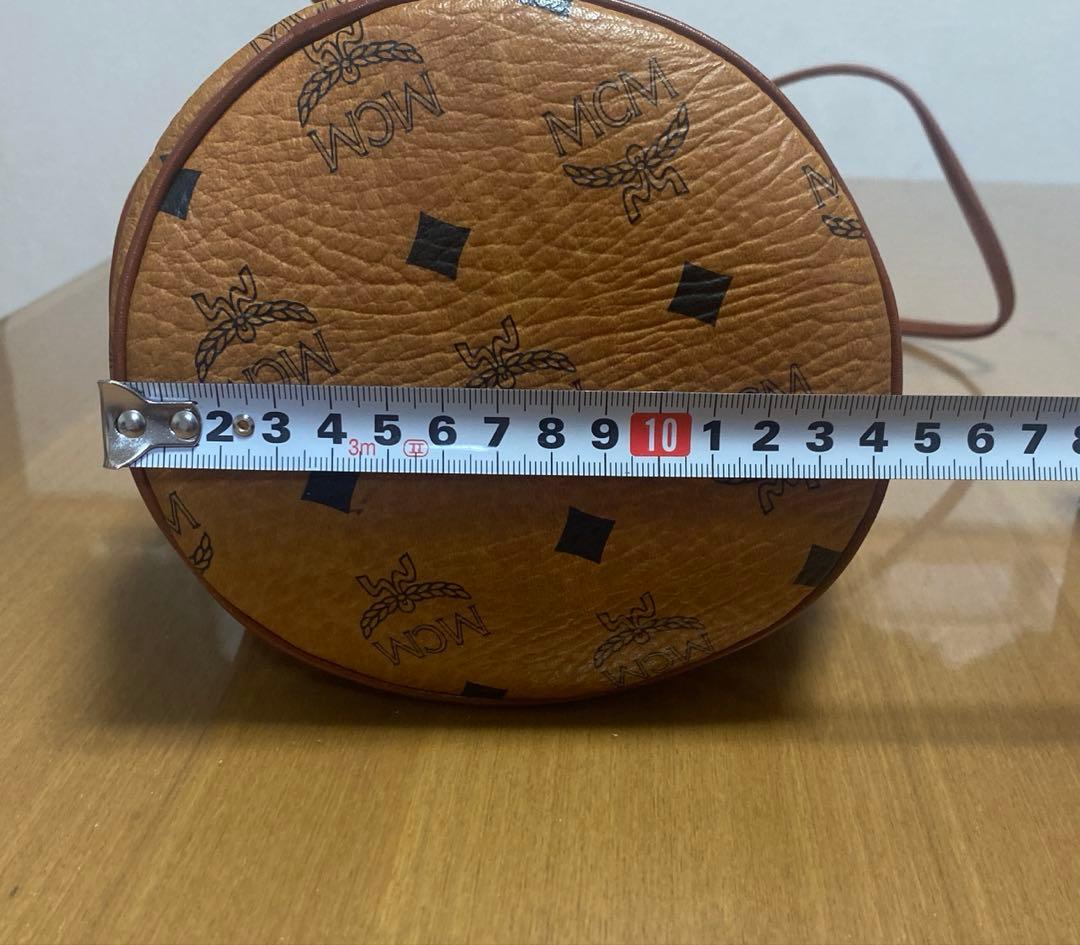 MCM ブラウンレザー 巾着型　バケツ型　ショルダーバッグ