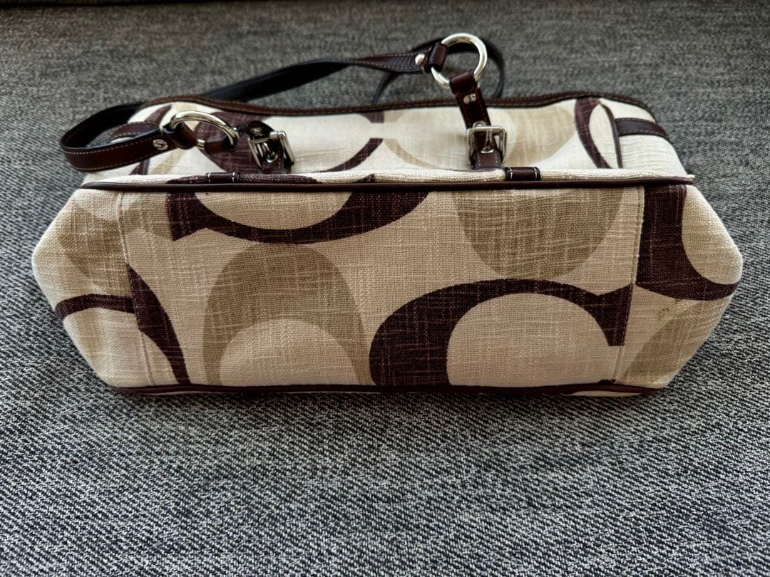 【COACH】コーチ シグネチャートートバッグ F13810 ベージュ/ブラウン