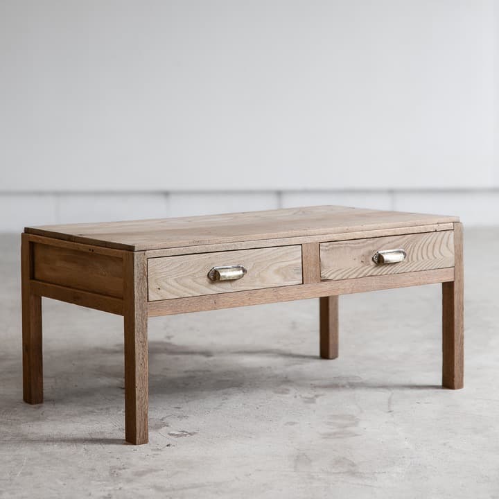 [古家具] 楢の文机 ローテーブル / 展示台 木製家具 座卓 アンティーク什器