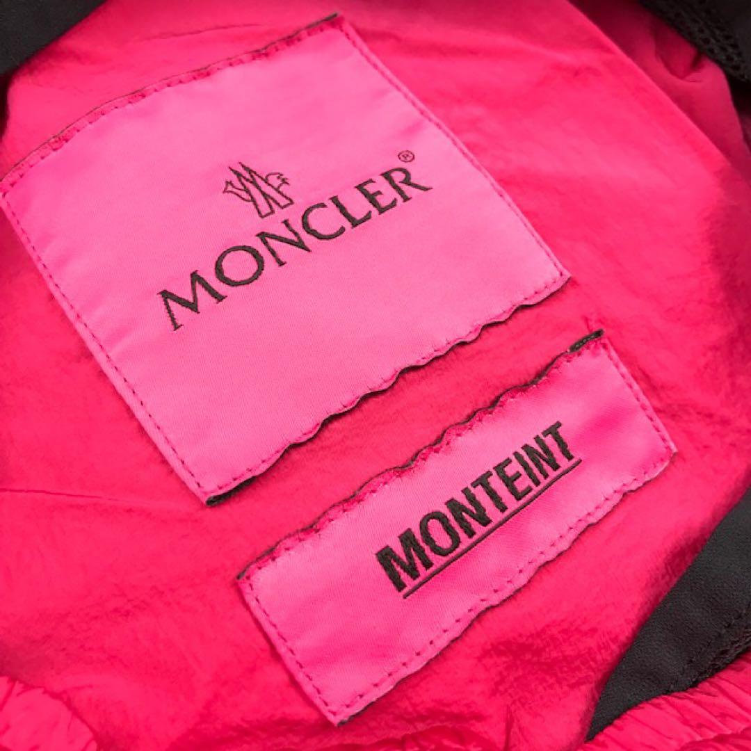 美品★モンクレール・ワッペン付 ブランドロゴ刺繍ライン スイムパンツ(46)