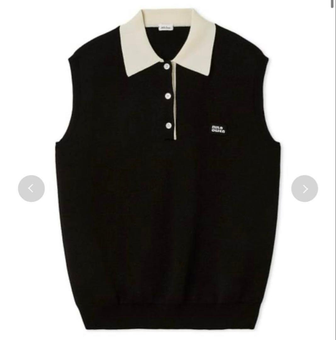 Mila owen スリーブレスドライタッチポロニット